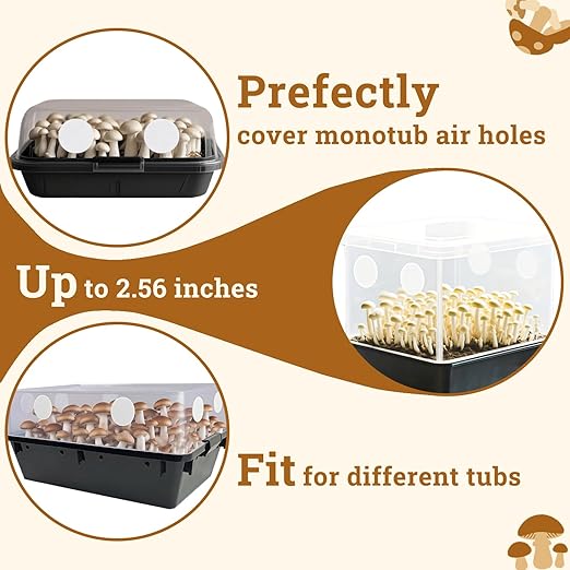Monotub Adhesive Filter Discs, 60 PCS 2.5" Monotub Filter Disks for Mushroom Growing Growth Filter Supplies, Synthetic Adhesive Filtration Pads Compatible with Mushroom Mono Tub-2mm Thick