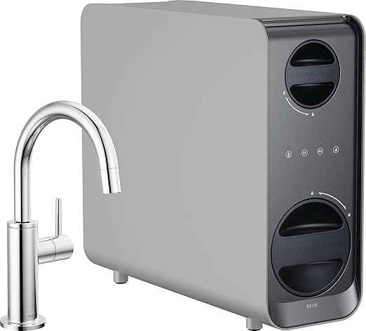 Delta Faucet Clarifi Under Sink Reverse Osmosis Water Filter System with Chrome Contemporary Beverage Dispenser Faucet