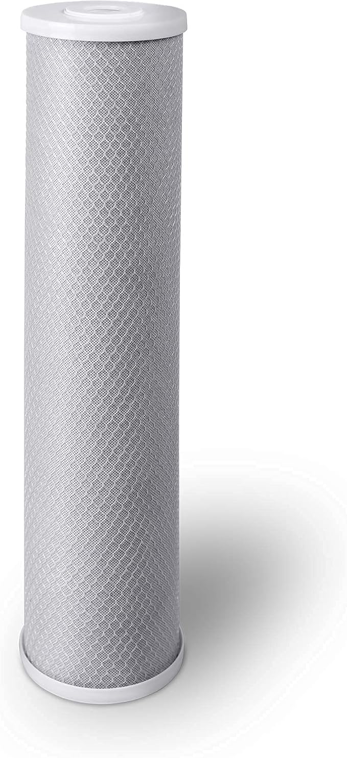 High Capacity Coconut Shell Carbon Block Water Filter 5 Micron Cartridge 4.5" x 20" for Universal Whole House System WELL-MATCHED with CB-45-2005, FC25B, FLTWH2045C02 and PRL-RCL (2 Pack)