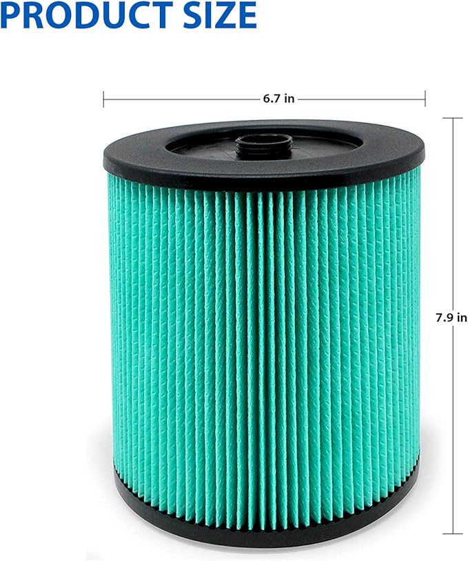 17912 & 9-17912 Hepa Replacement Filter Compatible Craftsman High Efficiency Particle Hepa Filter for Shop Vacuums 5 Gal Plus Part # 17912 & 9-17912 Pack of 2 Includes Filter & Locking Nut - AquaVibe