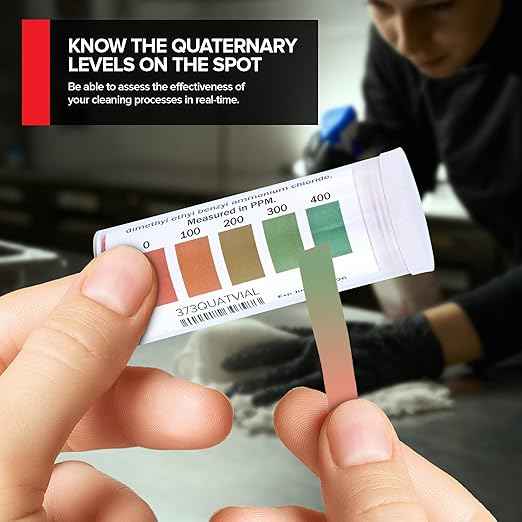 100 Count Quaternary Test Strips for Restaurant Supplies, Bulk Easy to Read Water Test Strips, Quick Result Quaternary Test Kit for Pools, Restaurants, Food Service