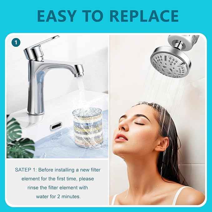 AWO 2 PACK Replacement Shower Head Filter Cartridge Compatible with HammerHead Showerhead,Multi Stage Shower Filtration Systems for Hard Water Reduces Chlorine,Fluoride and Harmful Substance - AquaVibe