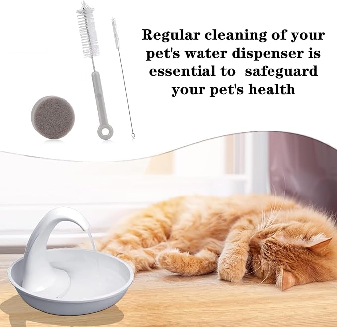 3 PCS Cat Water Fountain Cleaning Set Professional Cat Water Brush Pet Drinking Dispenser Cleaning Kit Cleaning Brushes Pet Fountain Cleaning Kit for Most Pet Water Dispensers(Brushes & Sponge)