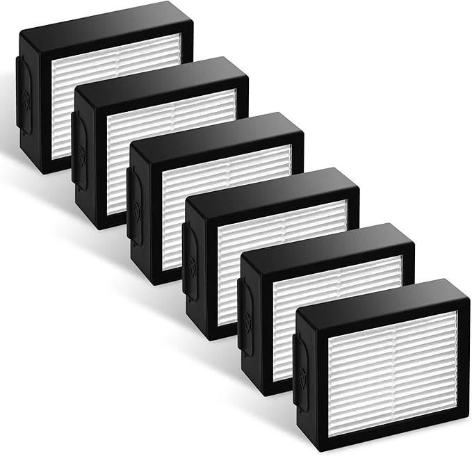 Improvedhand Filters Replacement for i-Robot Roomba E I & J Series i1+ i3 i3+ i4 i5/plus i6 i6+ i7 i7+/plus i8 i8+ E5 E6 E7 Vacuum Cleaner parts 4639161,6 Pack High Efficiency Filters+1 Cleaning Brush - AquaVibe