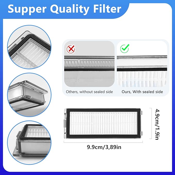 28 PCS Replacement Parts for Dreame L20 Ultra/L20 Ultra Complete, L30 Ultra/L30 Ultra Complete Vacuum Cleaner,2 Rubber Main Brush,6 Activated Carbon Dust Bags,4 Activated Carbon Filters - AquaVibe