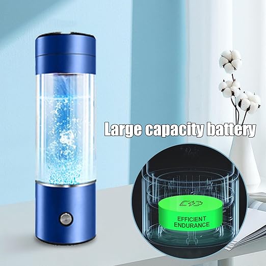 Ion Bottles Hydrogen Water Ionizer,Rechargeable Hydrogen Water Bottle Generator,Alkaline Water Ionizer Machine,Blue