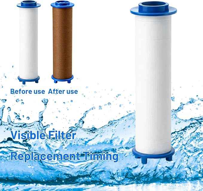 12 PCS Ion Drops Shower Head Filters, 3.3Inch Filtered Shower Head Replacements, Universal Fit for Most Showerheads, Showerhead with Filter for Detachable