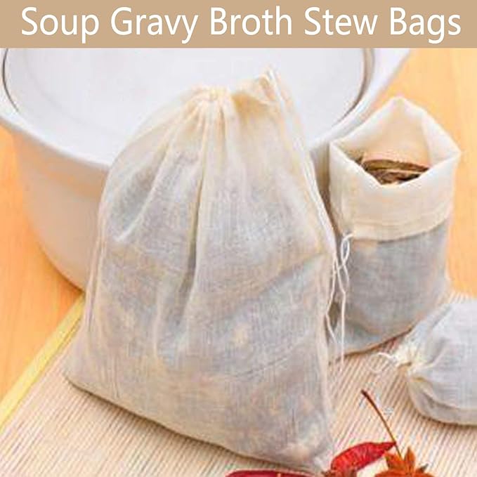 Nut Milk Bag - 4 Pack Reusable Cheese Cloths for Straining, Cold Brew Coffee & Bone Broth Bags (4INX6IN)