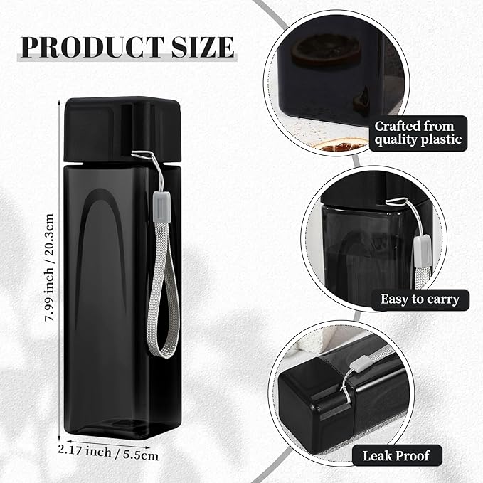 Mifoci 30 Pcs Water Bottle Bulk 17 oz Plastic Sports Water Bottles for Kids Adults Reusable Leak Proof Portable Drink Container Large for School Classroom Travel Camping Fitness Office (Dark Black)