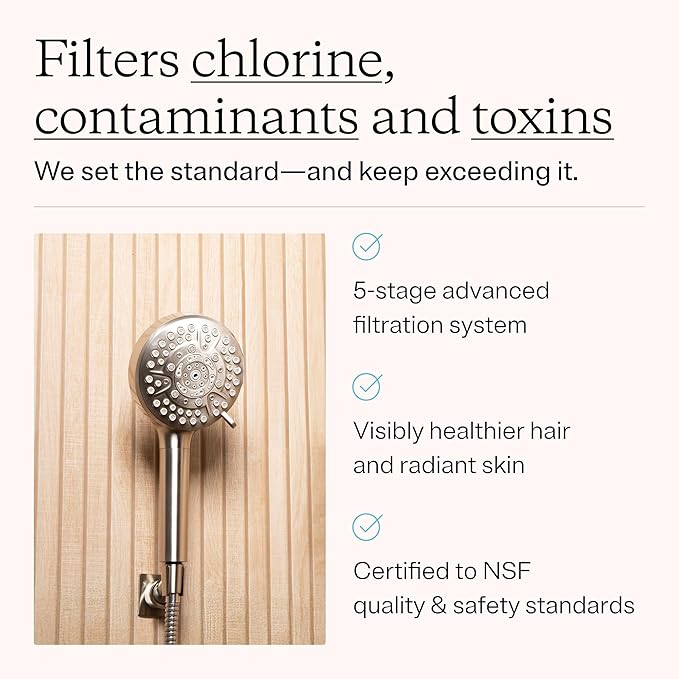 MDhair Replacement Filter for Handheld Shower Head, Advanced 5-Stage Hard Water Shower Filter for Hair & Skin Reduces Chlorine and Heavy Metals, Hard Water Filter Showerhead (3 Pack)