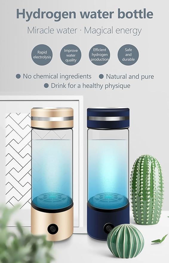 300mL Portable H2 Ionizer Water Machine, Healthy Alkaline Hydrogen Water Maker, with SPE and PEM Technology, 1500ppb Hydrogen Concentration, Sleep Improvement