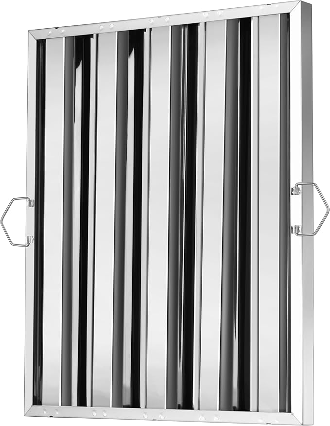 New Star Foodservice 54408 Stainless Steel Hood Filter 20" W x 25" H, Set of 6 - AquaVibe
