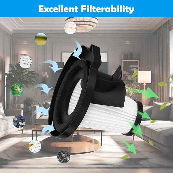 Filter Replacement Compatible with IonVac ZipVac 8842 8200 Handheld Vacuum Cleaner - AquaVibe