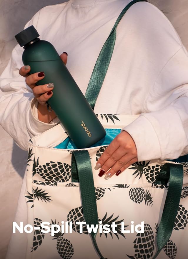 Opard Slim Pro Water Bottle 32oz, Plastic Water Bottle BPA-Free, Facetted Rubberized Grip-Texture Monocap, Leakproof Screw Top, Forest Green, Reusable for Travel School Sport Gym Hiking