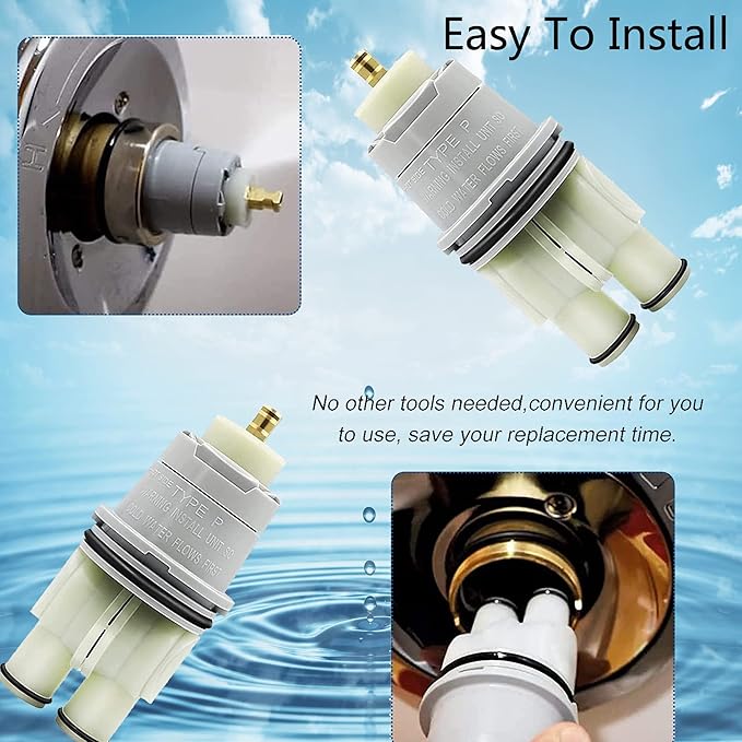 RP46074 Shower Cartridge Replacement for 13/14 Series Single Handle Bathtub Shower Faucet Replacement Parts Monitor Shower Tub Cartridge with RP22734 Bonnet Nut