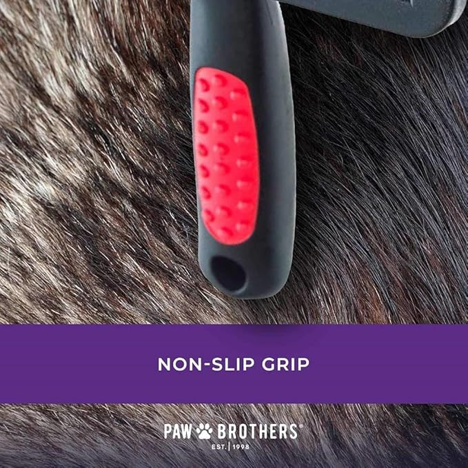 Paw Brothers Soft Pin Curved Slicker Brush for Dogs, Coated Tips, Maximum Coverage, Gentle on Skin, Size 3" x 5.5", Small - AquaVibe
