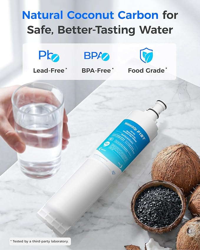 Waterdrop 4396508 Refrigerator Water Filter, Replacement for Whirlpool® 4396510, 4392857, Kenmore® 46-9010, NLC240V, EveryDrop® Filter 5, EDR5RXD1, 3 Filters (Package may vary)
