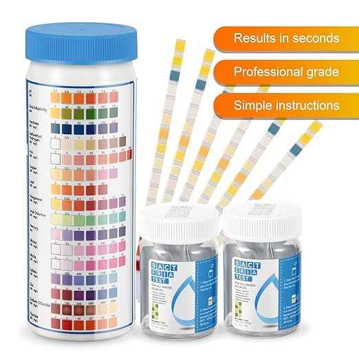 AAwipes Drinking Water Test Strips 17 in 1 50 Strips + 2 Bacteria Tester Kits, Complete Water Testing Kits for Home, Well, Tap Water, City Water, Flood Water Testing Strips (K03-50)