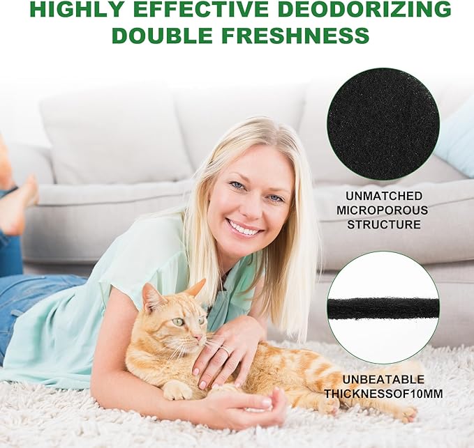 8 Pack Carbon Filters Compatible with Litter-Robot 4 Activated Charcoal Charcoal Filters for Litter Box Carbon Premium Filter to Eliminate Odors Control Damp from Pets and Keep Home Fresh - AquaVibe