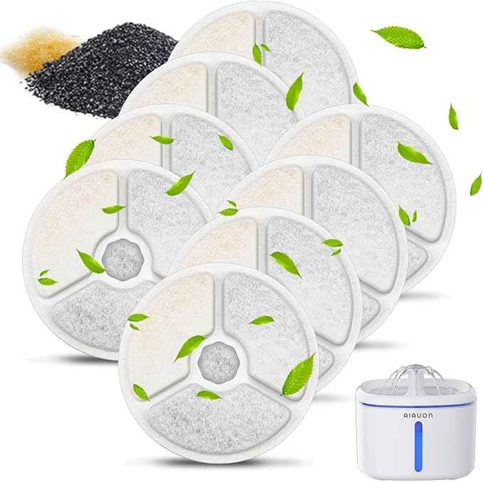 8 Pack Cat Fountain Filters,Pet Water Fountain Replacement Filters for 84oz/2.5L Cat Water Fountain