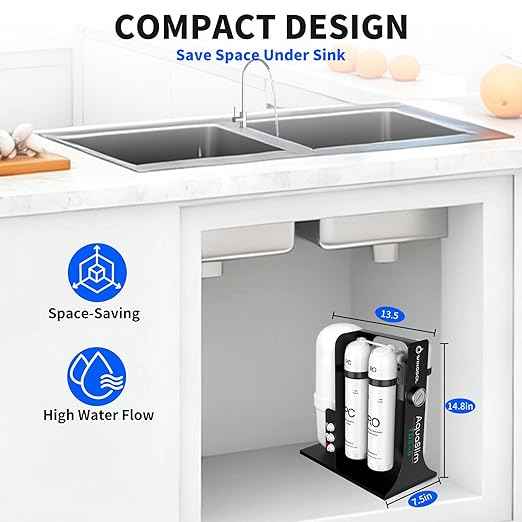 WINGSOL Integrated Reverse Osmosis Water Filter, NSF/ANSI 42&53&58, 8-Stage Under Sink RO Filtration System for 0 TDS Pure Water, Easy Installation Compact Size, No Electricity Needed