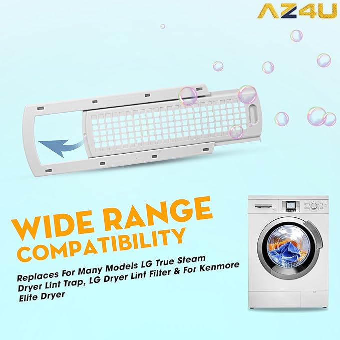 AZ4U Upgraded WE01X25914 WE01X25915 WE22X35337 for GE Washer Dryer Lint Screen Cover Grid | Washer Dryer Lint Screen Cover Grid Guide Compatible with GE, Hotpoint Washer, Dryer Lint Filter Housing