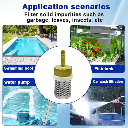 8mm Inline Strainers Filter Copper Tube Joint 8mm Diameter Hose Connection, Garden, Swimming Pool, Fish Tank Hose Filter, Suction Strainers Used to Remove Debris and Reduce Solid Entry