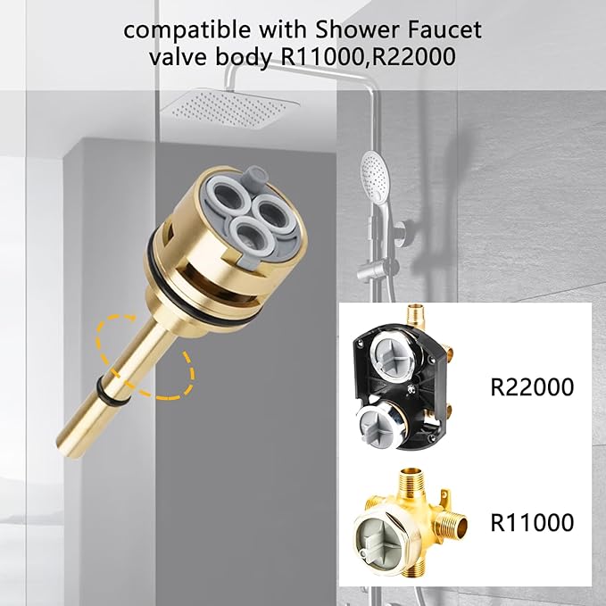 NBPLUS RP51919 6 Setting Diverter Cartridge Compatible with Delta R11000 R22000 Faucet Valve Replacement Trim Kit, 6 Way Shower Diverter Parts, No Leakage Brass