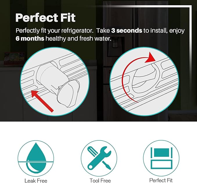 ICEPURE PLUS NSF53&42 Refrigerator Water Filter Replacement for Whirlpool 4396508 4396510, Everydrop EDR5RXD1, Filter 5, 4392857, WF285 PNL240V 4396918 9010 WF-NL300 WF-L500 RWF0500A RWF0500AH 4PACK