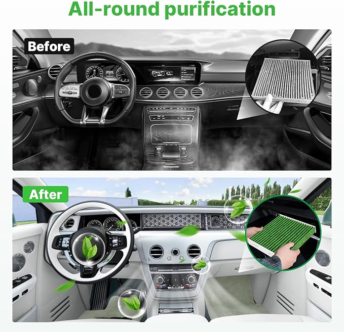 2-Pcs Cabin Air Filter for Toyota RAV4, Camry, Highlander, Subaru Ascent, Crosstrek, Impreza, Legacy, Outback, Mazda CX-9 Cabin Filter for Car Replacement for CF12157 Automotive Accessories