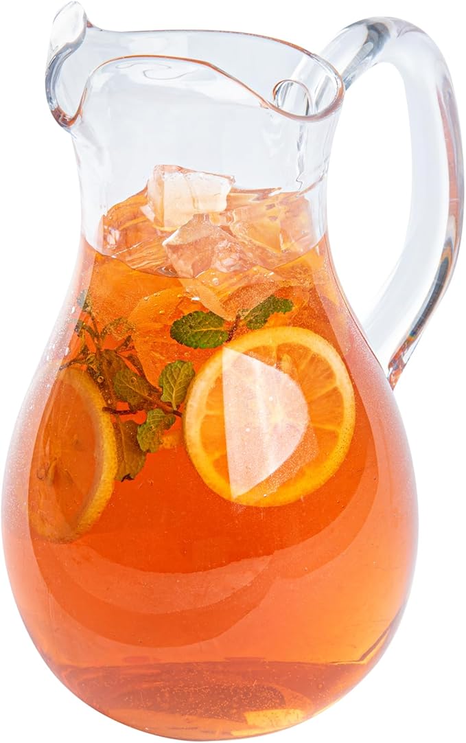 Bev Tek 57 Ounce Water Pitchers, 6 Heavy-Duty Water Jugs - Dishwashable, Shatterproof, Clear Polycarbonate Beverage Serveware, For All Kinds Of Beverages - Restaurantware