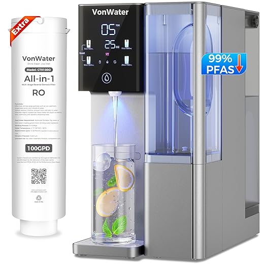 CT100-RO Replacement Filter | 𝐑𝐞𝐯𝐞𝐫𝐬𝐞 𝐎𝐬𝐦𝐨𝐬𝐢𝐬 RO Filter Cartridge for CT910/C5/CT910G Series | 100GPD 12-24 Months | NSF/ANSI372,42,58, Reduce TDS PFAS (CT100-RO)