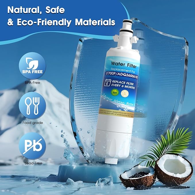 ADQ36006101 Water Filter Replacement for LG® LT700P, ADQ36006102,ADQ36006101- s, Kenmore® 9690, 469690, 46-9690, RWF1200A, RWF1052, LFXS29766S, LFX31925ST, LFX28968ST, LFXC24726S 2PACK