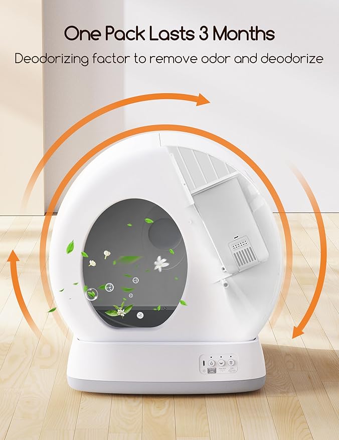 MeoWant Pet Odor Eliminator- 30-Day Continuous Automatic Cat Litter Box Odor Deodorant Gel Only Suitable for MW-SC01 / MW-SC02/MW-LB02 Cat Litter Box (6Pcs)