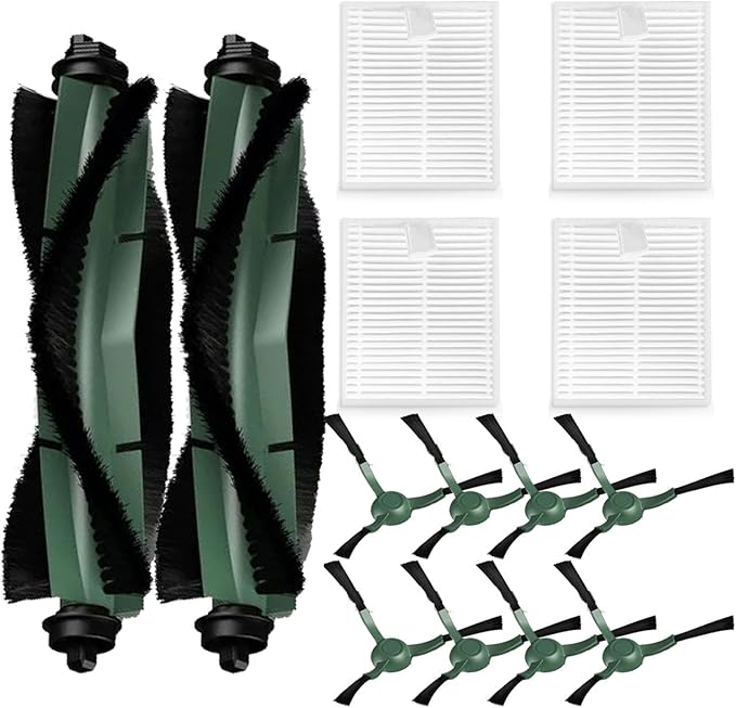 14 Pack Accessories Kit for iRobot Roomba Essential Series Q052-Vac2 105 Q0120 Y0140 Y0110 Q011 Robot Vacuum Cleaner,2 Roller Brush＆8 Side Brushes＆4 Hepa Filters (14 Packs) - AquaVibe