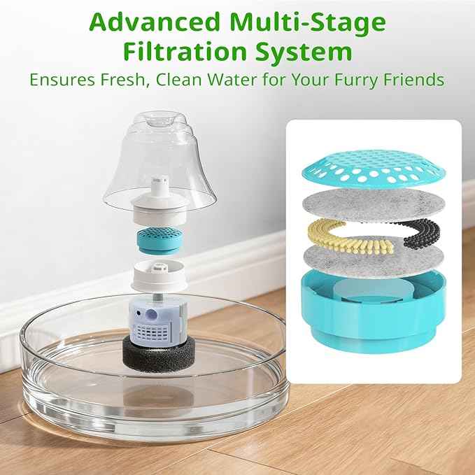 Glass Cat and Dog Water Fountain 90oz/2.7L, Automatic Pet Water Dispenser with Quiet Pump, Drinking Fountain for Cats and Small Dogs, Easy to Clean