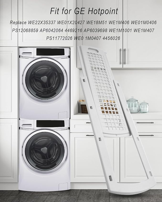 WE22X35337 Washer Dryer Lint Screen Cover Grid Guide Assembly Fit for GE Washer Dryer Replace WE01X20427 WE18M51, Dryer Lint Screen Filter Slide Assembly