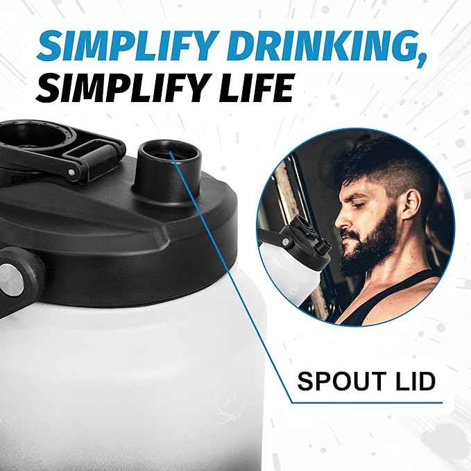NATURE PIONEOR 84 oz Insulated Water Bottle - Double Vacuum Stainless Steel Water Jug with Holder/Carrier, Wide Mouth, Outdoor Sports, Hiking, Camping, Gym