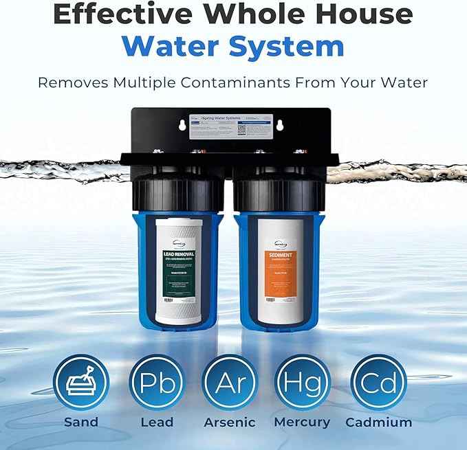 iSpring FC15B-PB 4.5” x 10” Lead, Arsenic, Cadmium, Chlorine Reducing Whole House Water Filter, Fits iSpring WGB21B-CPB Series, Pack of 1