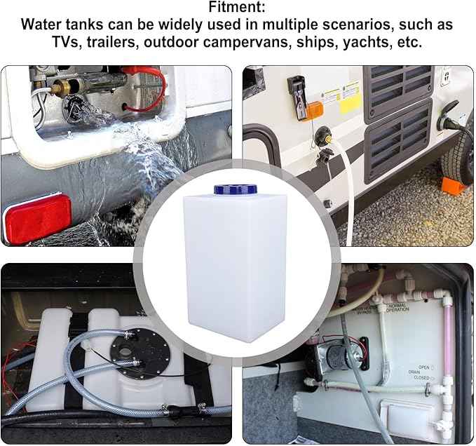 5 Gallons RV Water, Camping Water Container, Water Storage Container RV Fresh Water with 10cm Water Inlet for Trailers, Campervans, Ships, Yachts