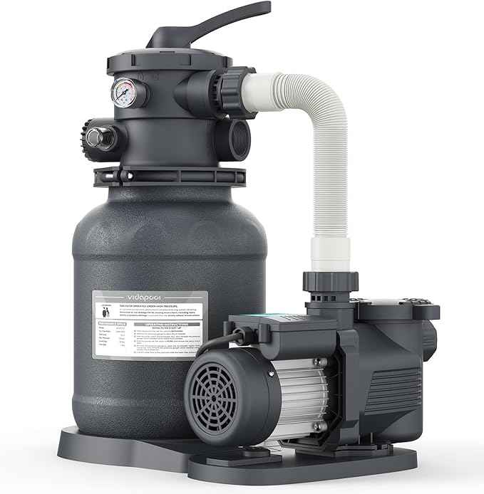 Sand Filter Pump for Above Ground Pool, Pool Pumps Above Ground, Pool Sand Filter with 6-Way Valve, Efficient Filtration, 10in, Up to 11,000 Gallons