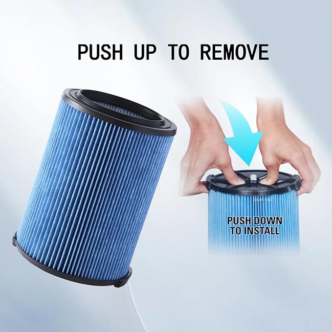 VF5000 Filter Compatible for Shop Vac 6-20 Gallon Wet Dry Vacuum Cleaner, Fits WD1450 WD0970 WD1270 WD09700 WD06700 WD1680 WD1851 WD1956 WD0970M0 WD0970EX0 2pcs - AquaVibe