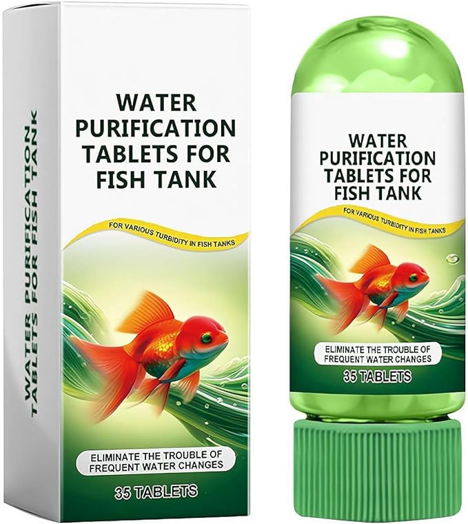 Water Purification Tablets for Fish Tank,Powerful Aquarium Water Purification Tablet for Fish Tank,Efficient Clear Turbidity & Improve WaterQuality,Remove All Kinds of Turbidity from FishTankWater