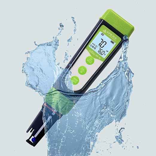 Apera Instruments GroStar Series GS4-P pH/EC/500ppm/700ppm/ORP 6-in-1 Combo Pen Tester Kit with Replaceable Double-Junction pH/EC Probe and ORP Probe for Hydroponics Water Quality Testing, Gen II