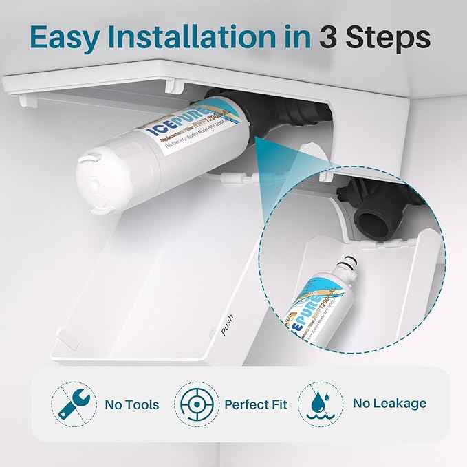 ICEPURE Alkaline ADQ36006101 Refrigerator Water Filter and Air Filter Replacement for LG LT700P, Kenmore Elite 46-9690, FML-3, ADQ36006102, RWF1052, CLCH106, RWF1200A, LFX28968ST, Enhances PH, 4Combo