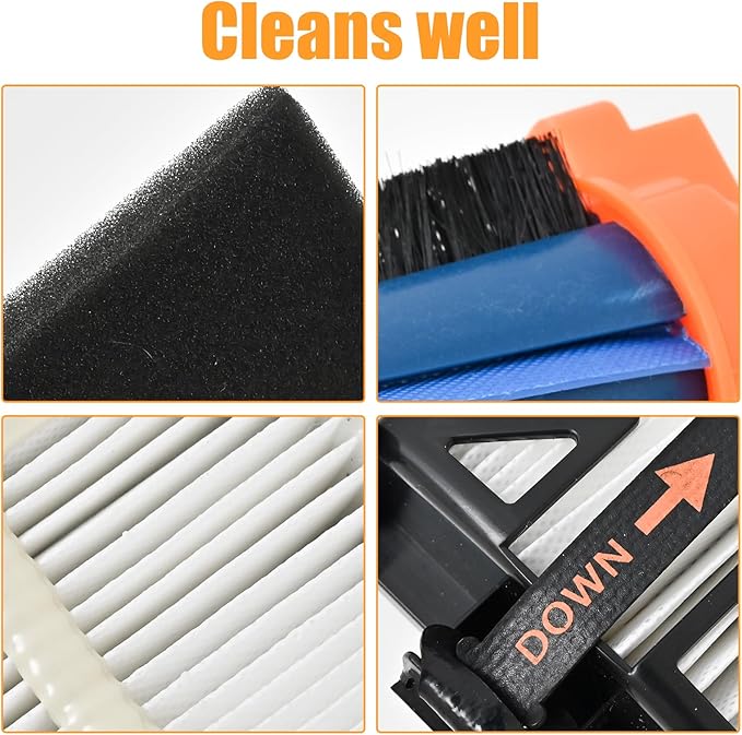 Replacement Parts for Shark AI AV2501AE RV2502AE RV2610WA AV2501S RV2520 AOUS AV2510 AOUS AV2511AE Vacuum Cleaner,Accessory kits with Main Brush,Filters,Side Brushes,Pre Filter,Foam Filter ﻿ - AquaVibe