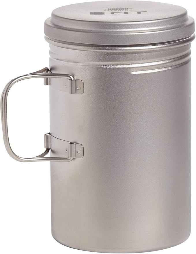Vargo Titanium BOT Series | BOT-HD Bottle Pot – 1 Liter (34 oz.) Ultralight Water Bottle Cooking Pot Weighs 153 grams (5.4 oz.) | Backpacking Camping