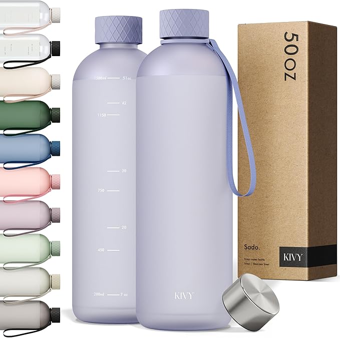 KIVY Tritan Water Bottle 2nd Generation (Light Blue, 50oz)