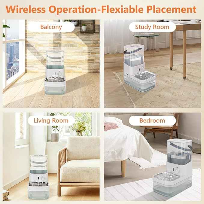 Smart Pet Water Fountain,Filterless Cat Water Fountain No Filter,3L/102oz Ultra Silent Cat Fountain, Separation Design