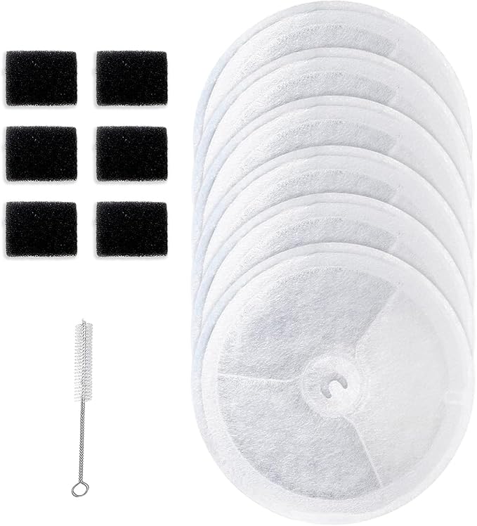 Upgraded Filter Unit 3.0 Pet Cat Water Fountain Filters Fit For E versweet Solo 2/Solo SE, E versweet 3 Pro/2S/3, Including Replacement Filters (6 pcs) and Replaced Foam Pump Filter(6 pcs)